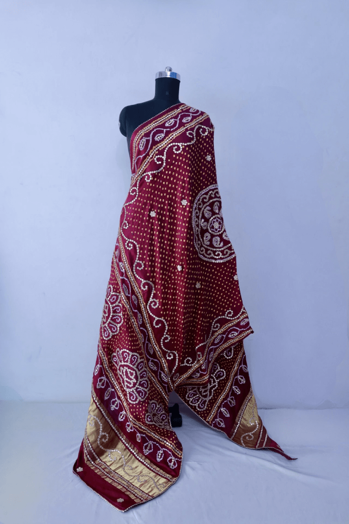 Bandhani Dupatta with Gotapatti Handwork