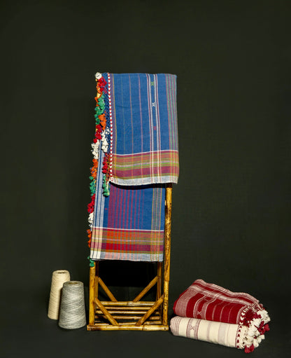 Premium indigo Kala Cotton saree showcasing traditional Bhujodi textile artistry and timeless appeal. Traditional indigo Bhujodi Kala Cotton saree with rich handwoven textures and graceful drape