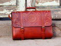 Leather Office Bag with Thread Work