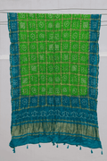 Lime Green Bandhani Gharchola Dupatta