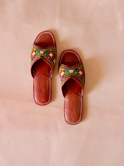 Handstitched leather flats