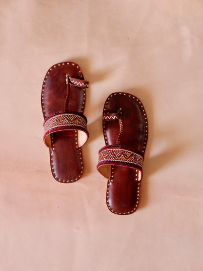 Handstitched leather flats