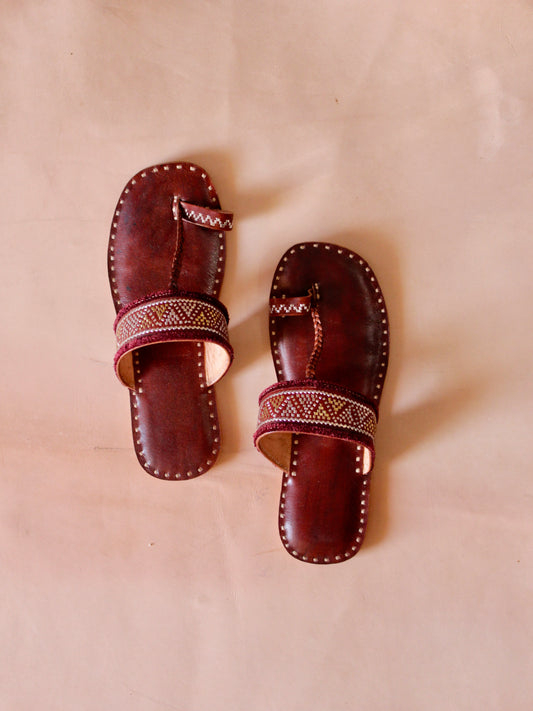 Handstitched leather flats