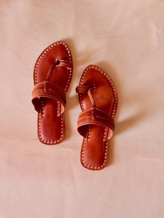 Handstitched leather flats