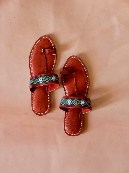 Handstitched leather flats