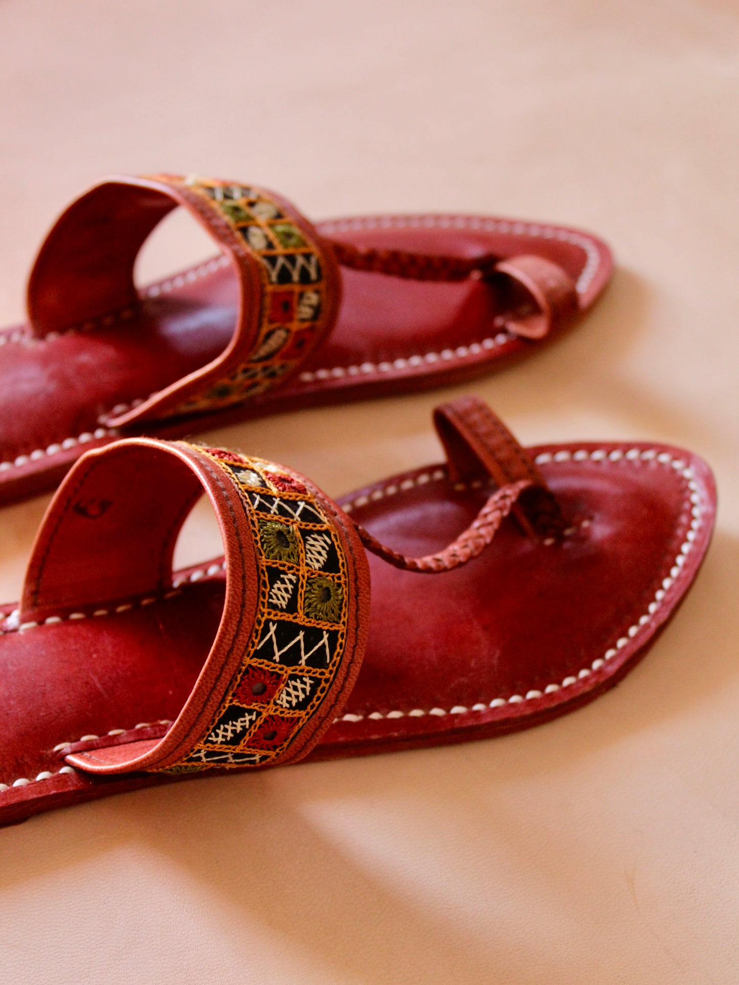 Handstitched leather flats