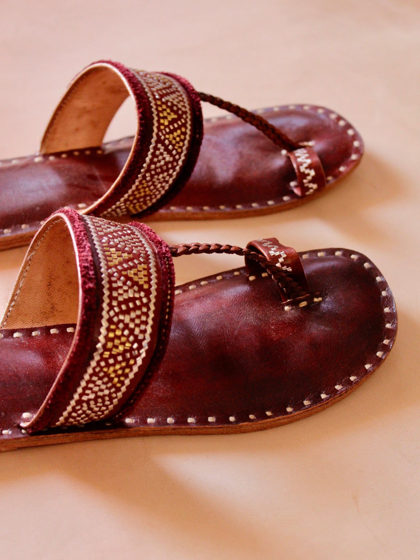 Handstitched leather flats