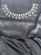 Metal Grey Mirror Work Blouse Piece