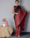 Midnight Black & Red Ajrakh Modal Silk Saree