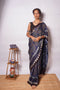 Midnight Navy Ajrakh Modal Silk Saree
