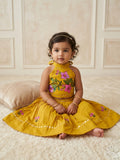 Mustard Handmade Cotton Blouse & Skirt Set for Baby Girl
