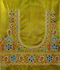 Mustard Yellow Ahir Embroidery Blouse Piece
