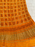 Mustard Yellow Bandhani Gharchola Dupatta With Zari Work