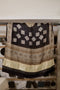 Natural Black Ajrakh Modal Silk Dupatta With Lagdi Patta