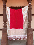 Natural Red Kanjivaram Silk Bandhani Dupatta