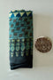 Navy Teal Ajrakh Modal Silk Saree