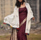 Pearl White Handwoven Woolen Stole