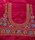 Pink Ahir Embroidery Blouse Piece