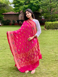 Pink Bandhani Georgette Dupatta