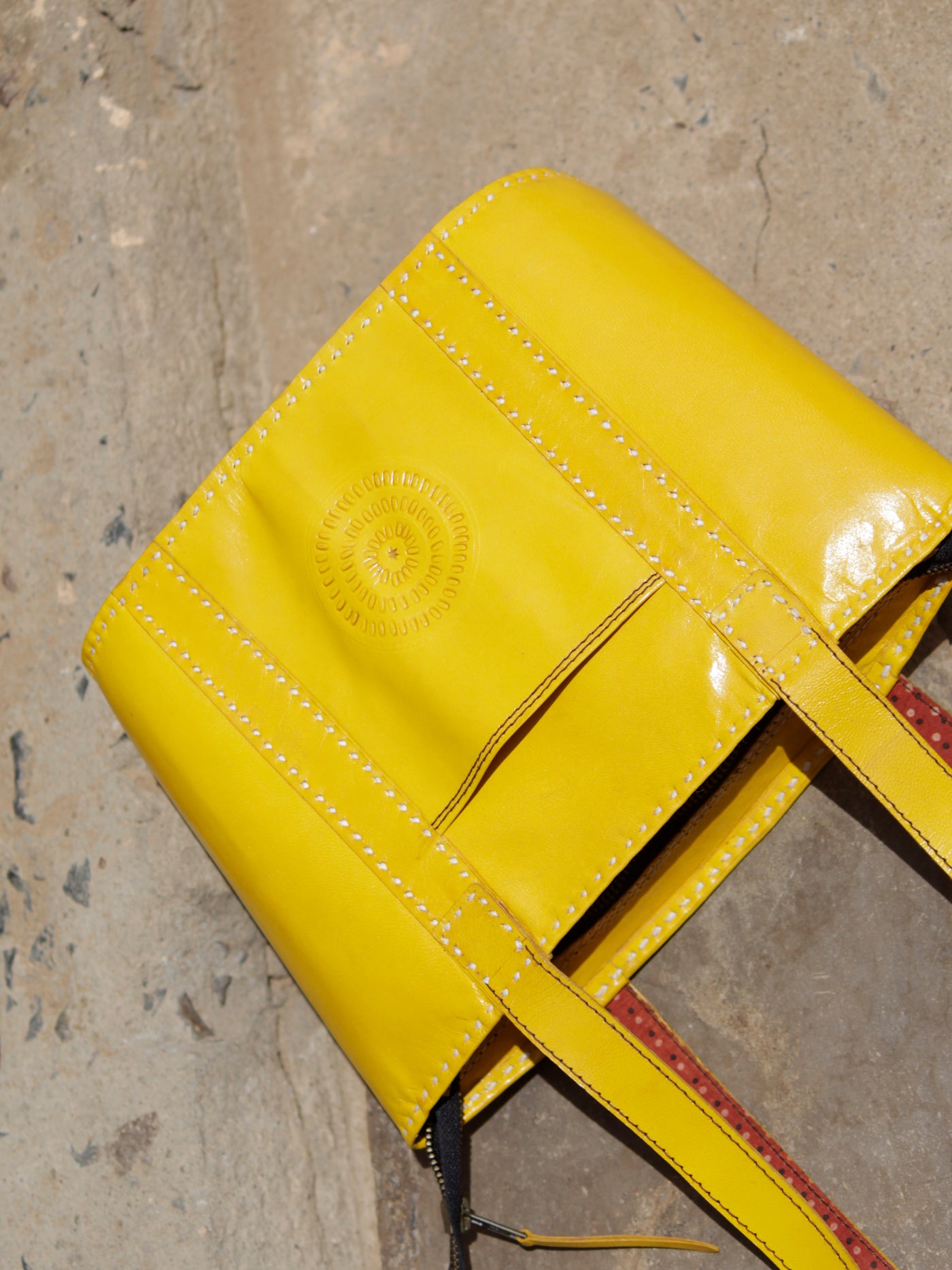 Handmade leather shoulder bag showcasing fine craftsmanship and durable construction
