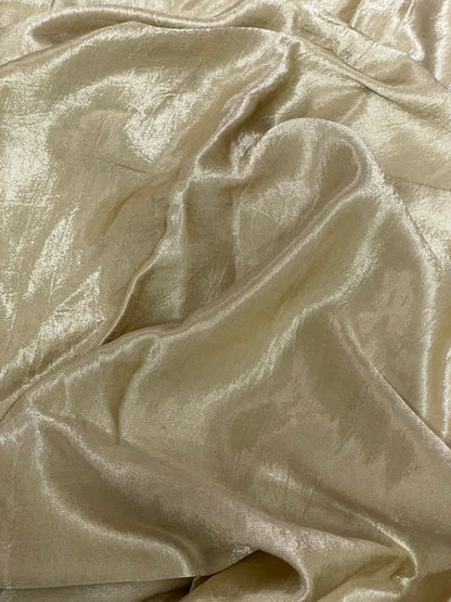 Handcrafted ivory cream mirror work fabric ideal for festive and traditional outfits
