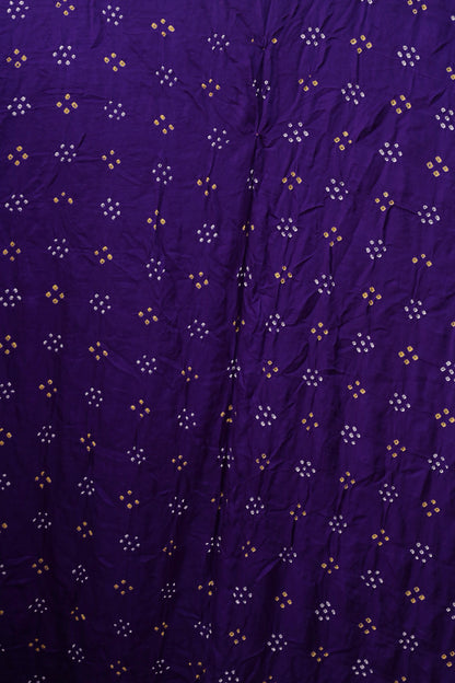Handcrafted orchid Gajji silk saree showcasing authentic Bandhani artistry with rich zari detailing