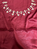 Rose Pink Mirror Work Blouse Piece