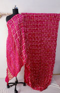 Rosewood Bandhani Gharchola Gajji Silk Saree