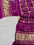 Royal Purple Bandhani Gharchola Dupatta With Zari Work