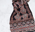 Rust Black Ajrakh Modal Silk Stole