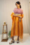 Saffron Fade Bandhani Shibori Silk Kaftan