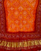 Saffron Orange & Red Bandhani Gajji Silk Dupatta