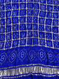 Sapphire Blue Bandhani Gharchola Dupatta With Zari Work