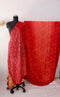 Scarlet Bandhani Gajji Silk Saree with Zari Pallu