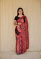 Scarlet & Black Ajrakh Modal Silk Saree