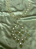 Soft Green Mirror Work Dress Material