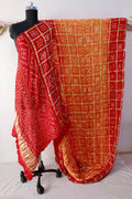Sunset Bandhani Gharchola Gajji Silk Saree
