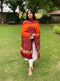 Tangerine & Red Bandhani Gajji Silk Dupatta