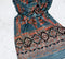 Teal Blue Ajrakh Mashru Silk Stole