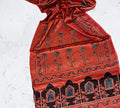 Terracotta Red Ajrakh Mashru Silk Stole