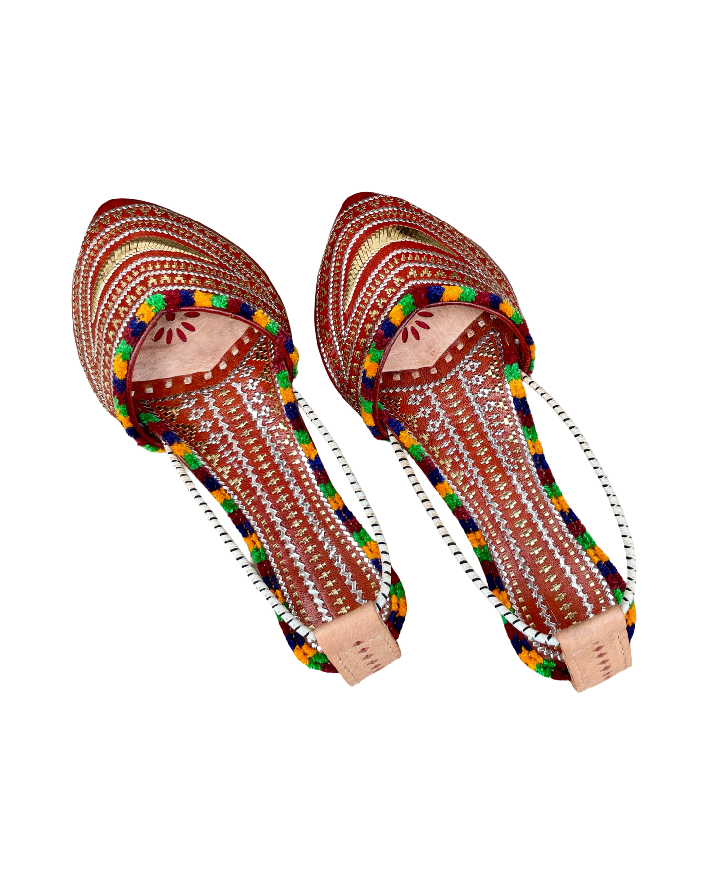 Elegant handstitched leather jutti inspired by classic Indian footwear traditions