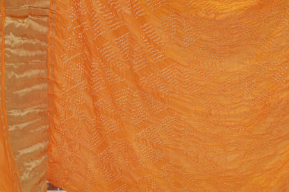 Honey Rai Bandhani silk saree featuring intricate tie-dye patterns and an elegant zari pallu