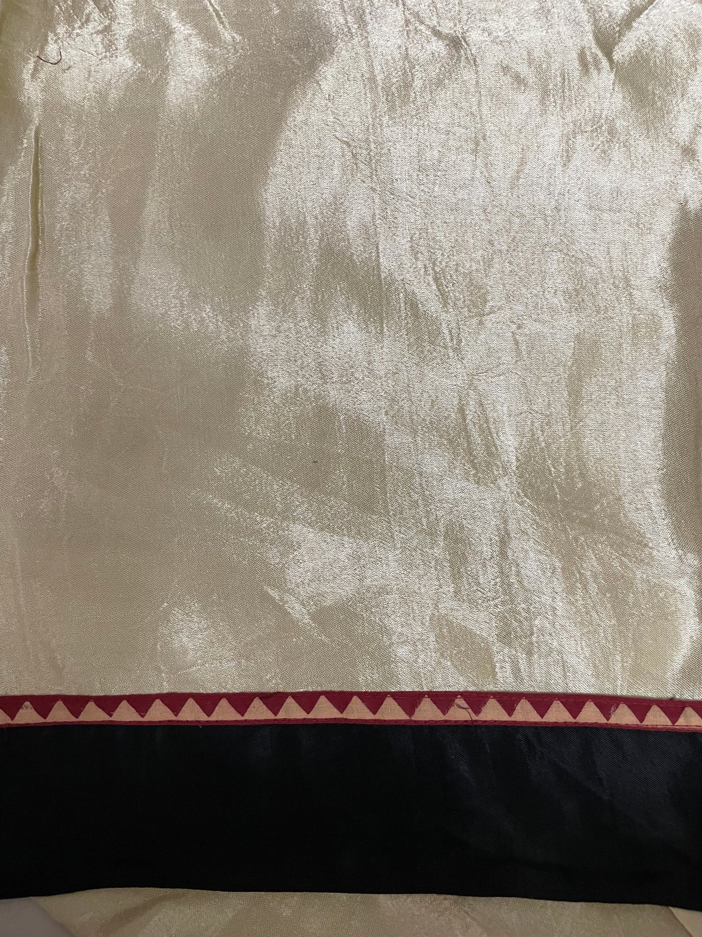 Ivory cream mirror work dress material showcasing intricate handcrafted embellishments