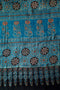 Turquoise Blue Ajrakh Modal Silk Saree
