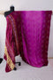 Wine Bandhani Gajji Silk Saree with Zari Pallu