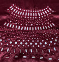 Wine Burgundy Mirror Work Blouse Piece