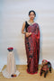 Wine Pink Ajrakh Modal Silk Saree