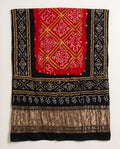 Midnight Black & Red Bandhani Gota Patti Dupatta