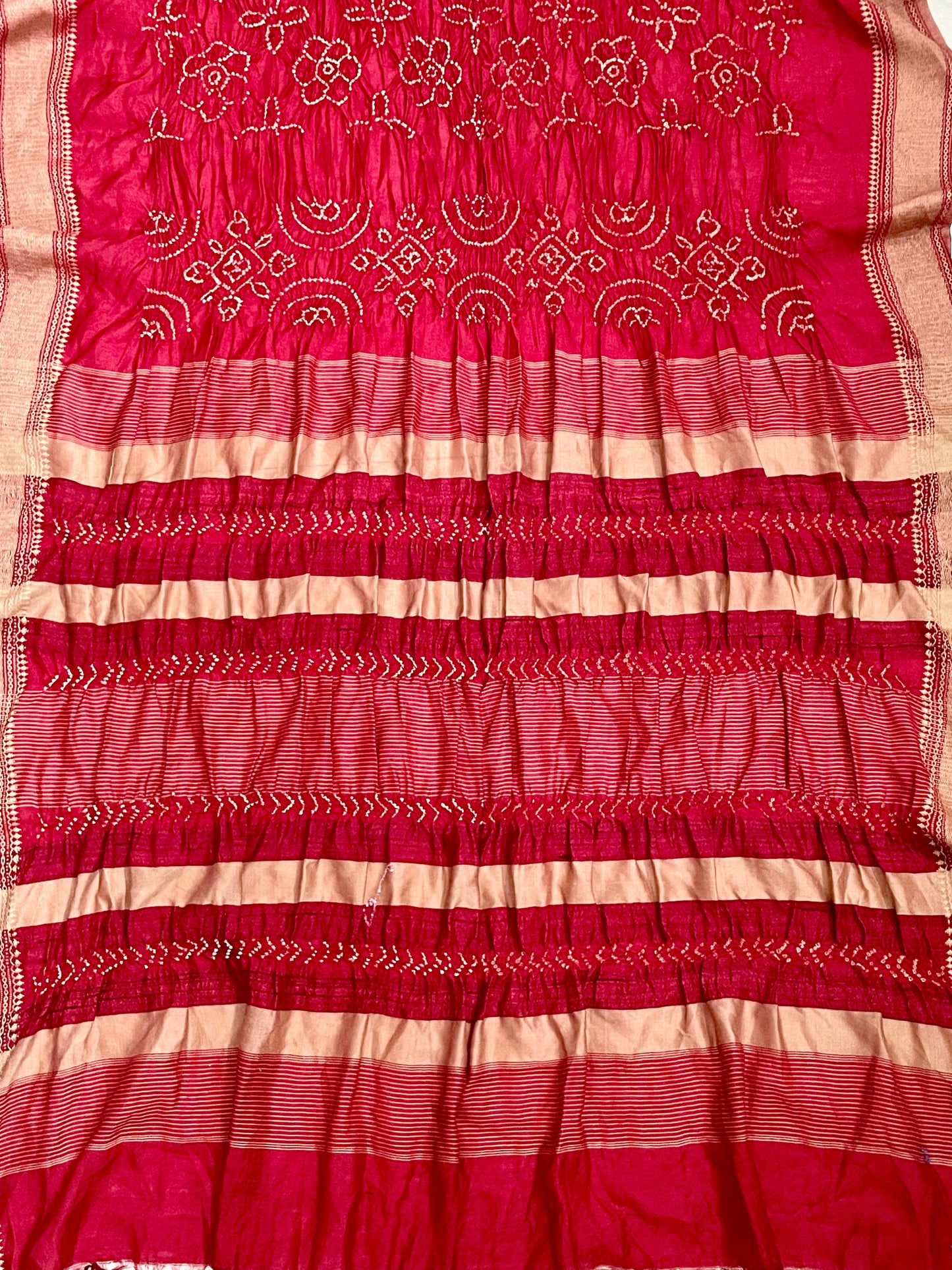 BANDHANI TUSSAR SILK SAREE