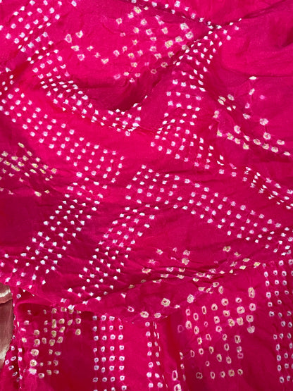 BANDHANI GAJJI SILK SAREE WITH ZARI PALLU